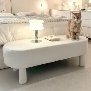 [리퍼] 르네시아 스툴 긴 장 의자 부클레 패브릭 화장대 인테리어 카페 디자인 벤치 현관