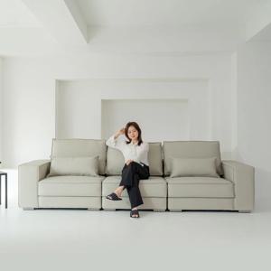 [오늘의집 단독] 렉스 3인/3.5인/4인용 모듈형 가죽 소파 3colors