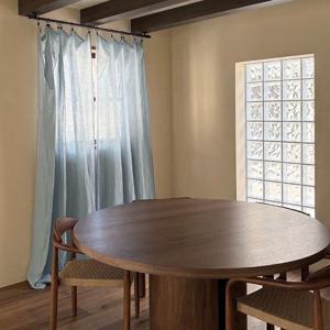 레트로 스카이블루 린넨 빈티지 커튼 10size 9색