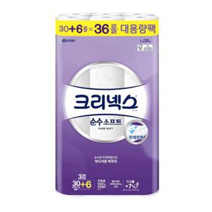 크리넥스 순수 소프트 무색무향 3겹 30m 36롤