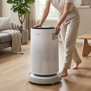 LG 퓨리케어 히트 공기청정기 바퀴달린 무소음 이동식 원형 스탠드