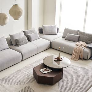 [리퍼]  트위드 저상형 5인용 패브릭 모듈 소파 사이드 테이블 포함