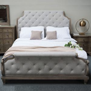 엔틱수입가구 오크원목 패브릭 퀸침대프레임 791 매트리스 미포함