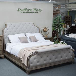 엔틱수입가구 오크원목 패브릭 퀸침대프레임 791 상단매트리스 포함상품