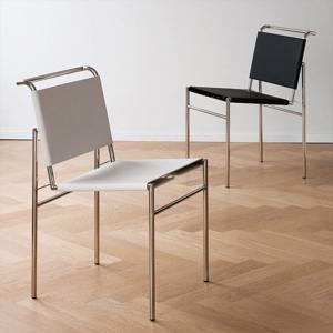 코르셋 스테인리스 새들 가죽 디자인 체어 2colors