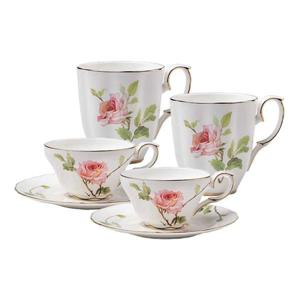 로즈가든 골드 티타임세트 4p 컵 물잔 커피잔 찻잔 예쁜 머그컵 홈카페 집들이