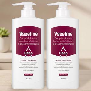 바세린 핸드크림 딥 모이스처 인텐스 로션 500ml 2개