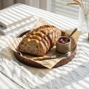 레트로 감성 가득한 애쉬 우드 원형 다용도 트레이