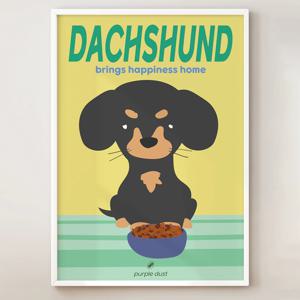 강아지 그림 닥스훈트 포스터 애견 인테리어 동물 방꾸미기