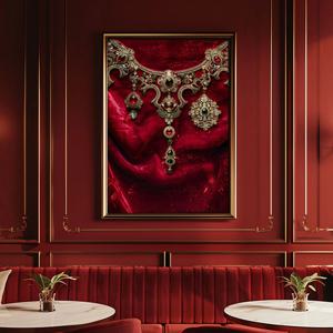 Red Velvet Desire - 빈티지 주얼리 감성 포스터 (A4~A1)