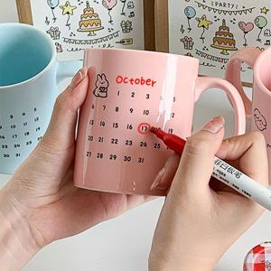 [해외] 심플 생일 세라믹 머그컵 예쁜 커피잔 라떼잔 집들이 선물 3colors