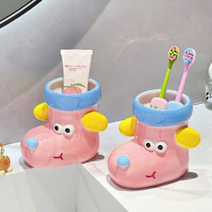 [해외] 북유럽 강아지 세라믹 칫솔꽂이 전동칫솔 거치대 면도기꽂이 치약 칫솔통 집들이 선물