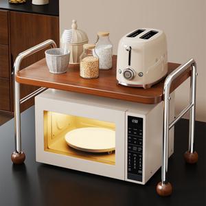 [해외] 미드센츄리 원목 전자레인지 선반 밥솥 선반 다용도 수납 선반 2colors