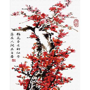 DIY 명화그리기 (물감2배) 붉은 매화 40X50cm