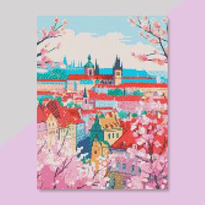 DIY 보석십자수 액자형캔버스_여행시리즈 프라하의 봄_(30X40)