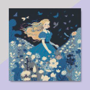 DIY 보석십자수 액자형캔버스_앨리스시리즈 블루 앨리스_(30X30)