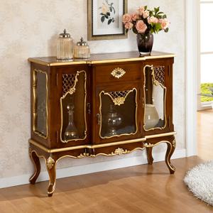 루이드 엔틱 콘솔 장식장 원목 유리장