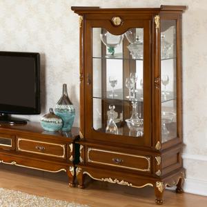 모니카 엔틱 원목 양주 장식장 유리진열장