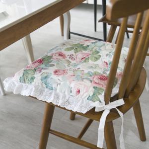 자수레이스 프릴 로즈가든 의자 방석