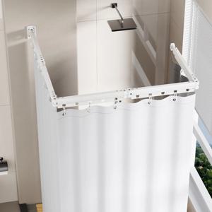 욕실 커튼봉 세트 ㄱ자 샤워 방수 화장실 욕조 커텐 샤워실커튼