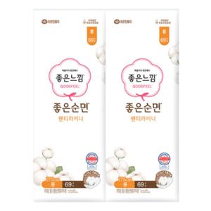 좋은느낌 좋은순면 팬티라이너 롱 69개입 x2개