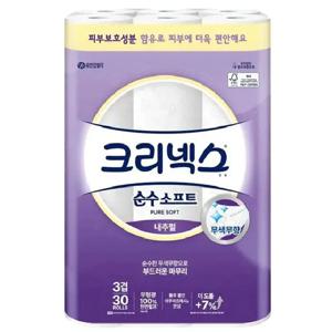 크리넥스 순수소프트 쿠션 내추럴 3겹 30M 30롤 x1팩