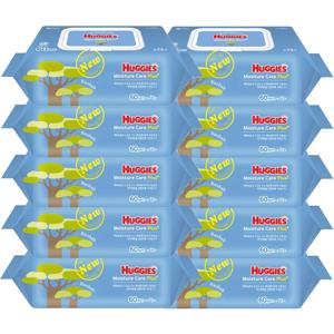 하기스 모이스쳐케어 플러스 물티슈 캡 72매 x10입