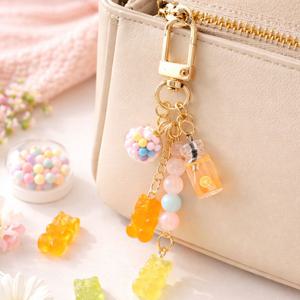 귀여운 곰돌이 젤리 키링 비즈 미니보틀 가방고리 키홀더 백참