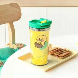 카카오프렌즈 춘식이 그래픽 스텐 텀블러 보온 보냉 물병 휴대용 사무실 물통 400ml