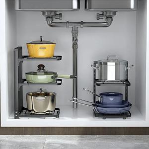 싱크대 후라이팬 거치대 높이조절 그릇 냄비 정리 싱크인선반