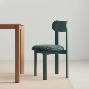 클로드 우드체어 그린 체크