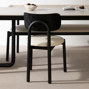 [리퍼] 우니코 블랙 리얼 애쉬 원목 체어 식탁의자 인테리어 카페