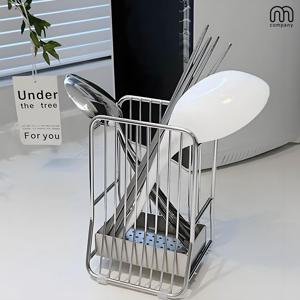 스완 스텐 물빠짐 수저통 건조대 사각 수저 정리함 거치대 주방 싱크대 조리도구 통