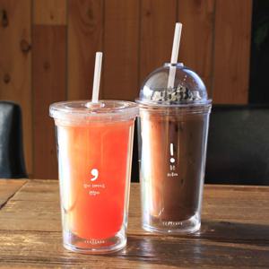 데일리 메시지 아이스 콜드컵 플랫/돔 빨대 포함 530ml