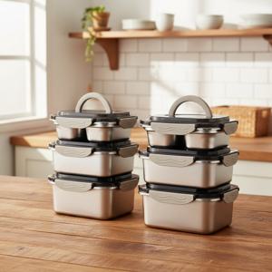 전자렌지용 무연마 렌지스텐 밀폐용기 6종세트