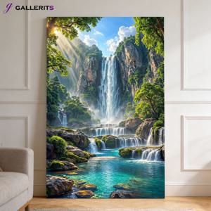 일출 재물 폭포 그림 돈들어오는 풍수 인테리어 거실 액자 개업선물