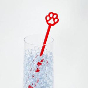 강아지발바닥모양 아크릴 머들러 하이볼 에이드 커피젓는거 아크릴스틱 롱티스푼 막대