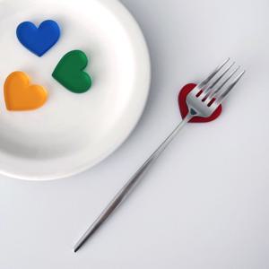 아크릴 수저받침 젓가락받침 하트모양 홈카페 포크 받침대 4P