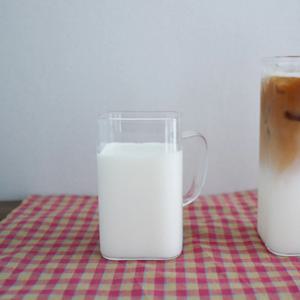 사각 일자 머그 글라스 270ml 홈카페 손잡이 유리컵