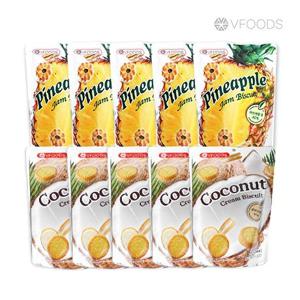 태국쇼핑템 파인애플잼비스킷 5봉+코코넛크림 5봉 개별위생포장