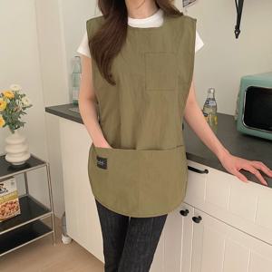 방수 조끼 앞치마 주방 카페 공방 짧은 나일론 여름앞치마