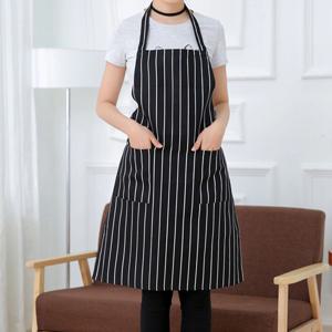 블랙 스트라이프 앞치마 가벼운 여름 원피스 주방 어린이집 보육교사 카페 원피스형