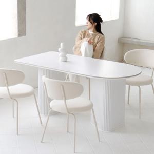 [리퍼] 토즈 포세린 통 세라믹 템바보드 반타원 식탁 테이블(2color)