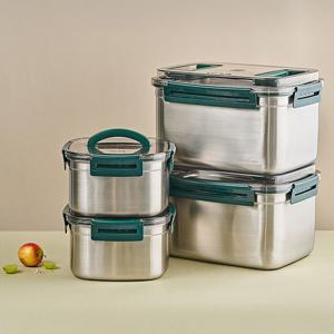 브리앙 스텐304 대용량 김치통 밀폐용기 김장패키지 풀세트(+진공판)