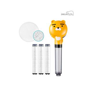 대림 디클린 카카오 샤워기(라이언)+항균 플러스 리필필터(3개입)+세라믹볼 SET