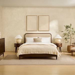 루카 침대 브라운 Q (퀸), 버베나 매트포함, 미디움하드타입