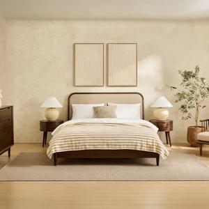 루카 침대 브라운 Q (퀸), 아이리스 매트포함, 미디움타입