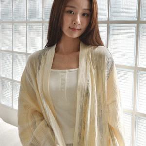 홈웨어 브러쉬 스트라이프 로브 파자마 수면 잠옷가운