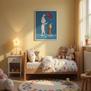 송지호 - 내가 지켜 줄게 토끼 그림액자 키즈카페 아이방 침실 병원 힐링 인테리어