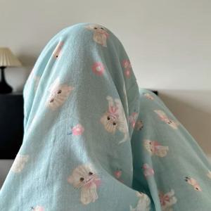 잠옷 긴바지 순면 리본 아기 고양이 이중거즈 사계절 홈웨어 1color